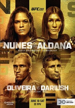 UFC 289: Nunes vs. Aldana poster