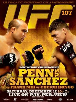 UFC 107: Penn vs. Sanchez poster