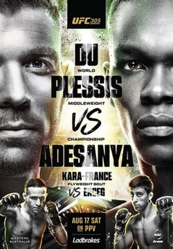 UFC 305: du Plessis vs. Adesanya poster